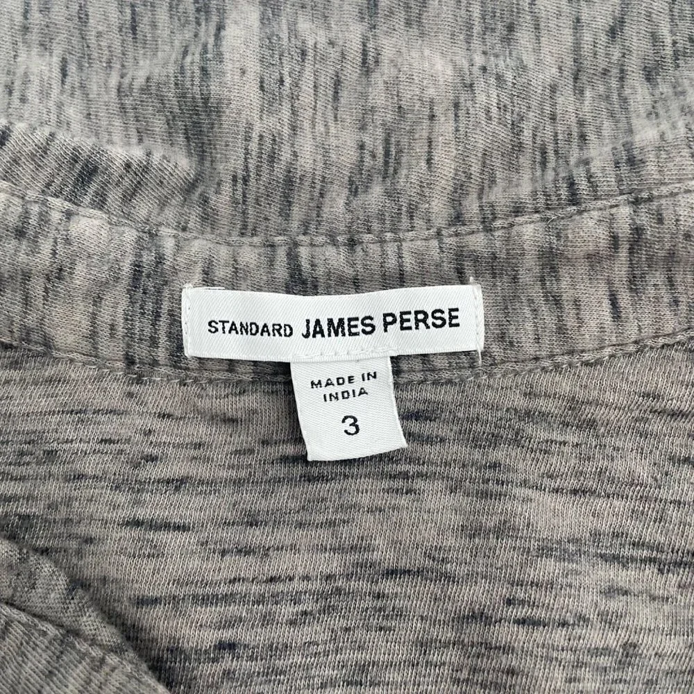 Standard James Perse Gray Melange Heathered Button Up Shirt Size 3 Womens Large - Picture 3 of 7
